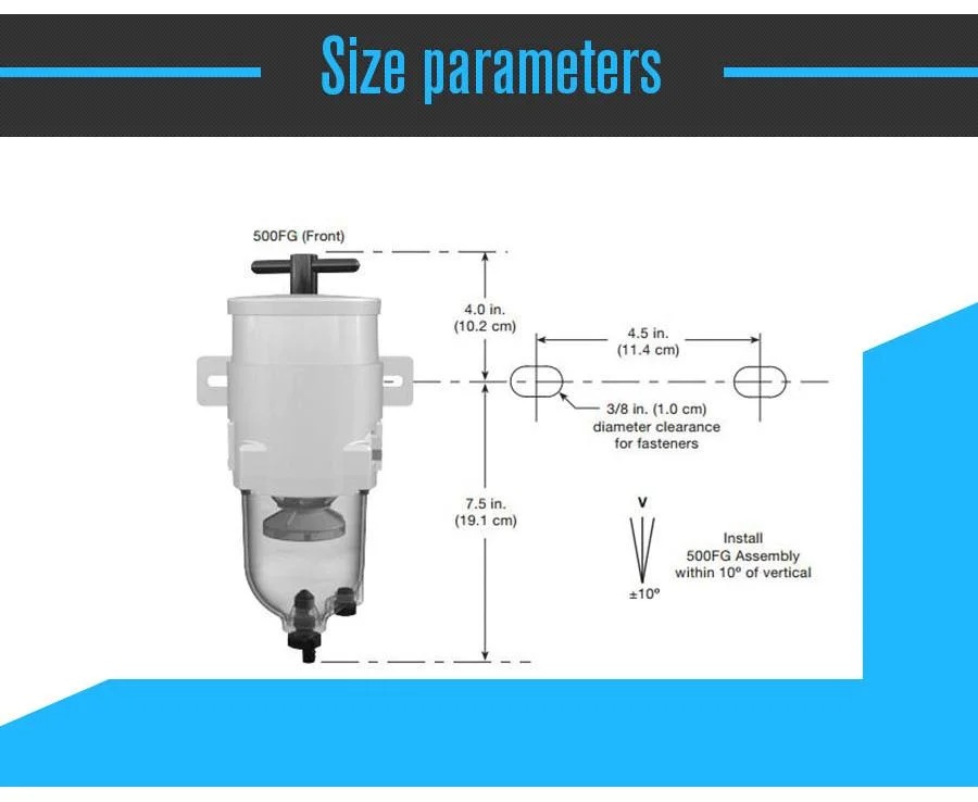 Fuel Water Separator 500fg with 2010pm Filter Element